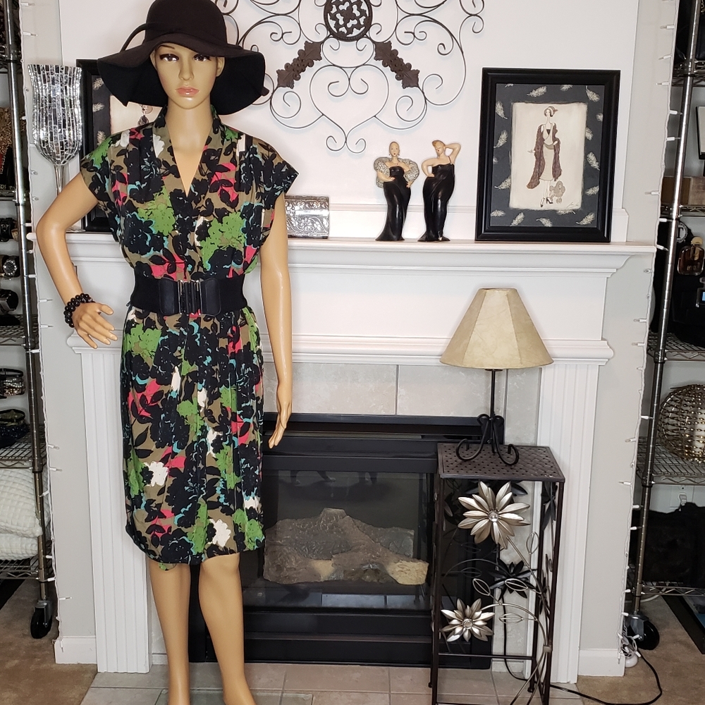 Marina Multi-Colored Career Dress Size 8 NWT